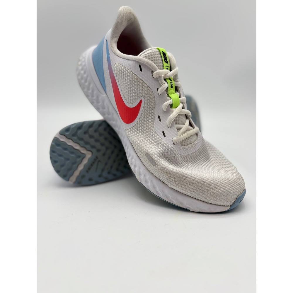 Nike Revolution 5 Womens Running Shoes White Blue Red CZ9301-100 Size 9.5